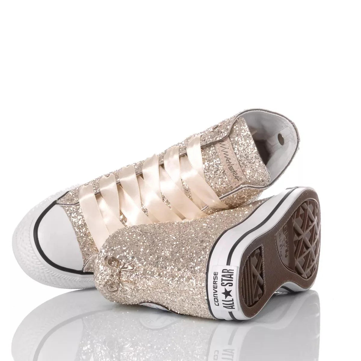 Sneakers da Donna Gliter Champagne Disegno Unico