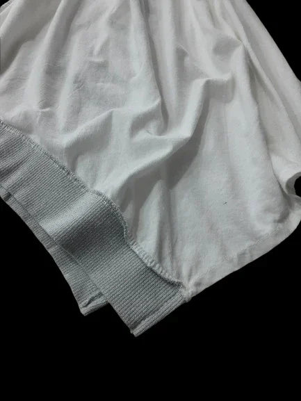 Maglietta Bianca da Donna con Cappuccio Design Asimmetrico Made in ITALY