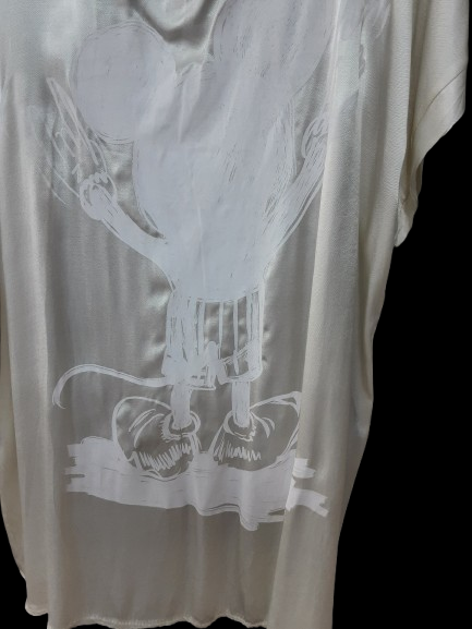 Tunica da Donna Beige in Raso con Cappuccio Elegante /Made in ITALY
