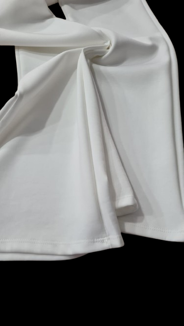 Pantaloni Bianchi Donna Vita Alta a Gamba Ampia/ Made in ITALY