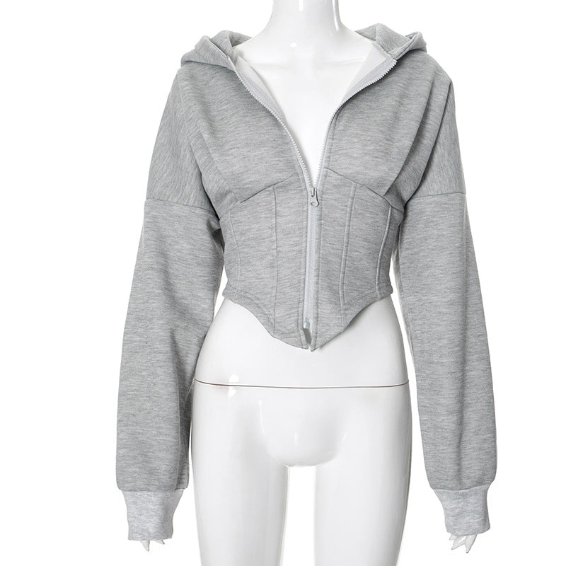 Giacca da donna con Cappuccio e Zip a Maniche Lunghe Moderno e  Casual