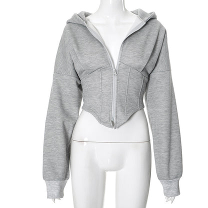 Giacca da donna con Cappuccio e Zip a Maniche Lunghe Moderno e  Casual