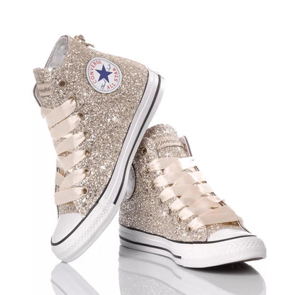 Sneakers da Donna Gliter Champagne Disegno Unico