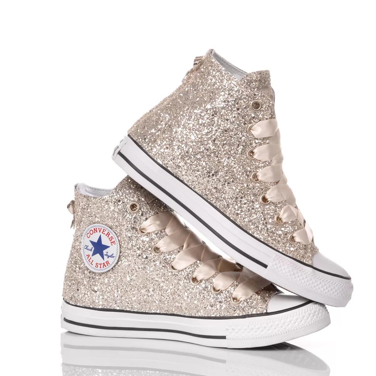 Sneakers da Donna Gliter Champagne Disegno Unico
