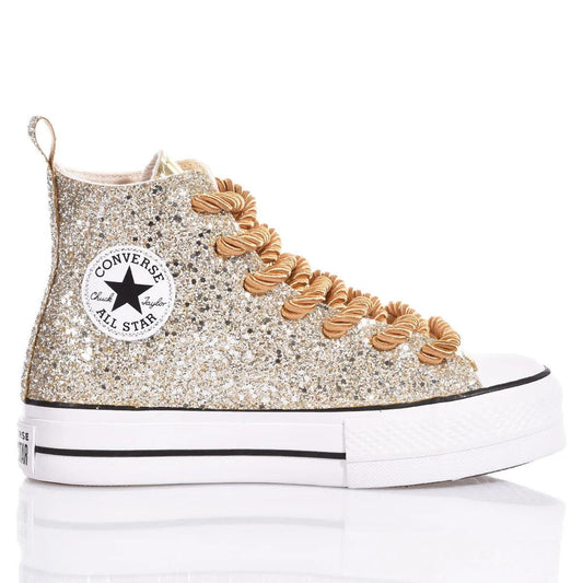 Sneakers da Donna Converse Platform Glitter Star Champagne