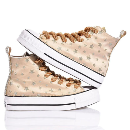 Sneakers da Donna Converse Platform Glitter Star Champagne