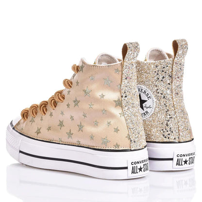 Sneakers da Donna Converse Platform Glitter Star Champagne