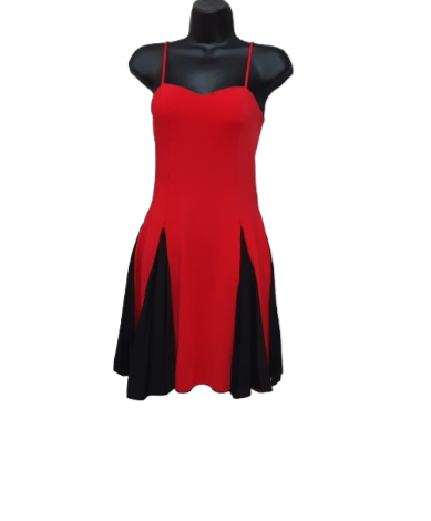 Abito Corto colore Rosso e Nero Comodo e Elegante Aderente