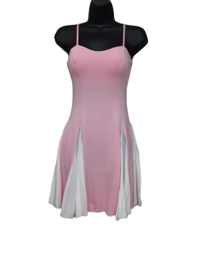 Abito Corto Elegante Moderno colore Bianco e Rosa