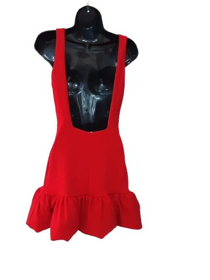 Abito Corto Rosso con Schiena Scoperta