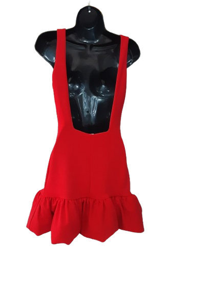 Abito Corto Rosso con Schiena Scoperta