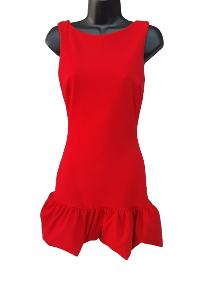 Abito Corto Rosso con Schiena Scoperta