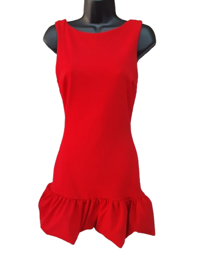 Abito Corto Rosso con Schiena Scoperta