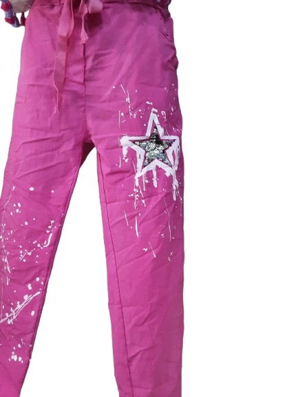 Pantaloni Donna Eleganti con Stella Argentata Nera | Made IN ITALY