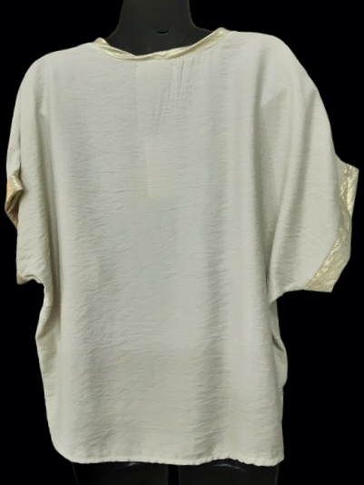 Maglietta  Elegante Beige con Stampa Dorata – Manica Corta|Made in Italy