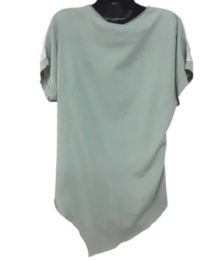 Camicetta Donna Verde Chiaro Elegante Asimmetrica| Made in ITALY