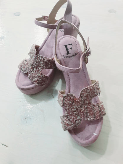 Sandali Alti con Zeppa Viola Donna – Eleganti Comode con Dettagli Gioiello