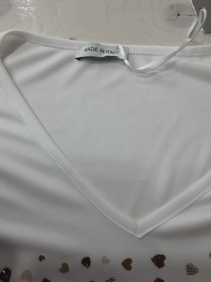 Maglietta da Donna Bianca – Elegante e Casual Manica Corta|Made in Italy