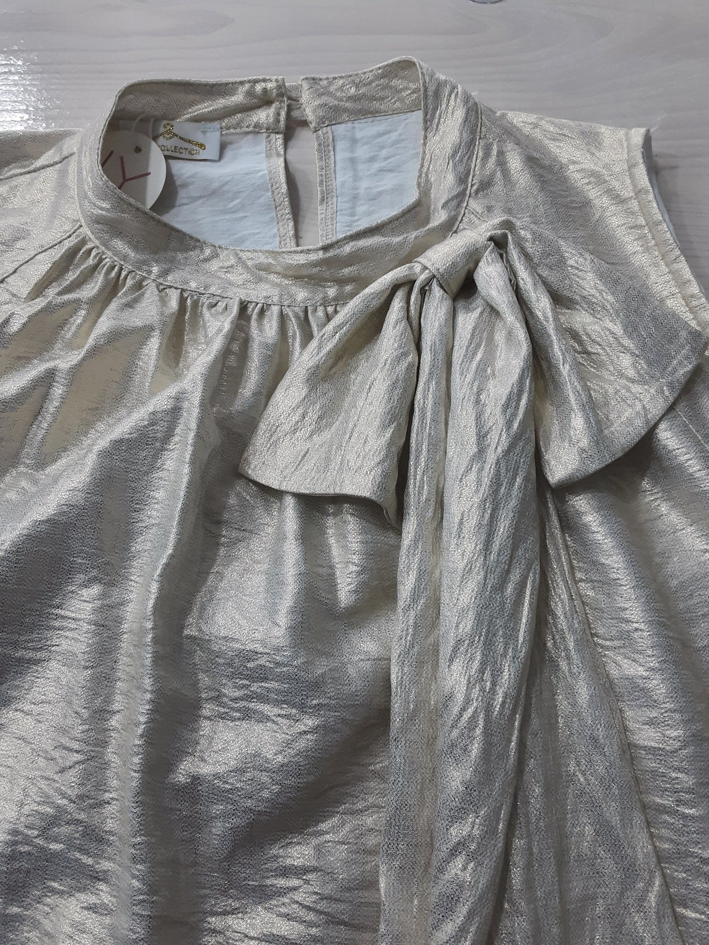 Camicetta da Donna Elegante Satinata Dorata Senza Maniche Made in ITALY