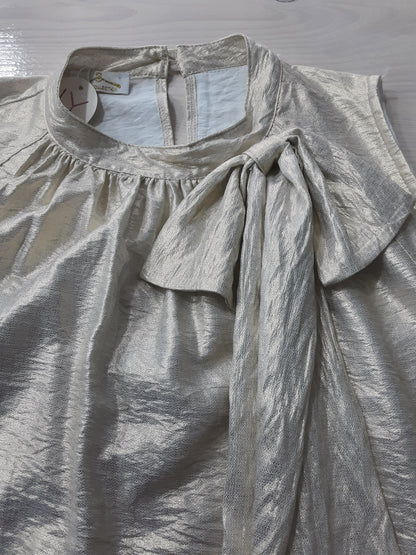 Camicetta da Donna Elegante Satinata Dorata Senza Maniche Made in ITALY