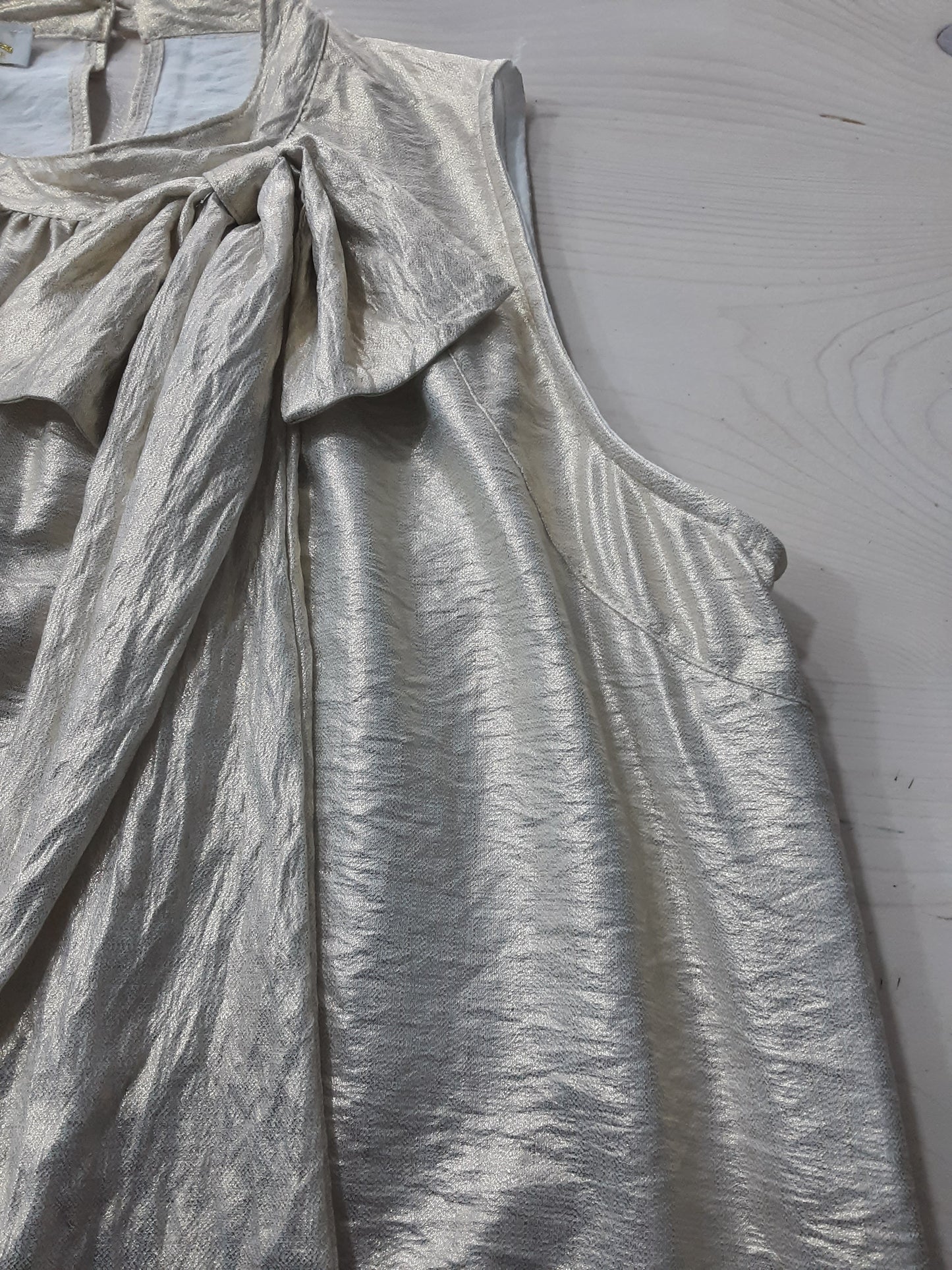 Camicetta da Donna Elegante Satinata Dorata Senza Maniche Made in ITALY