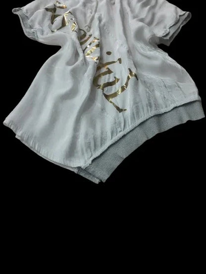 Maglietta Bianca da Donna con Cappuccio Design Asimmetrico Made in ITALY