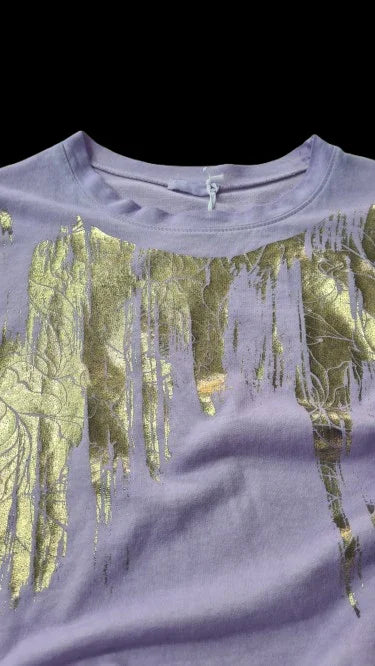 Tunica Viola Elegante e Casual Donna Manica Lunga Asimmetrica Made in ITALY