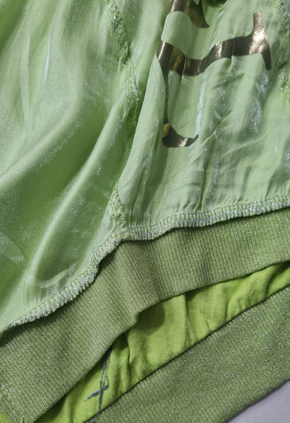 Maglietta da donna Verde con Cappuccio Maniche corte Asimmetrica/ Made in ITALY