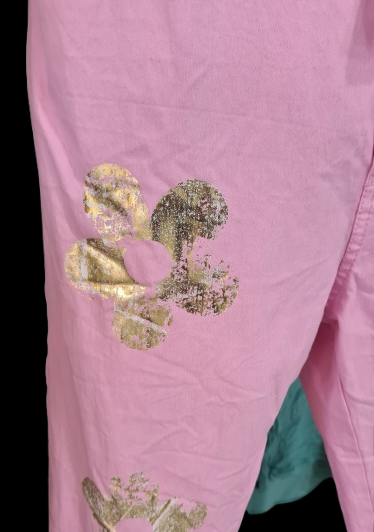 Pantaloni Lunghi Donna Rosa con Dettaglio Lusso Oro