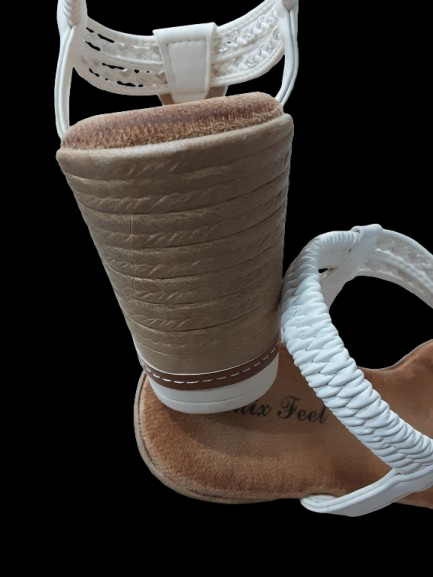 Sandali Bianchi Alti da Donna Con Zeppa E Pietre Eleganti