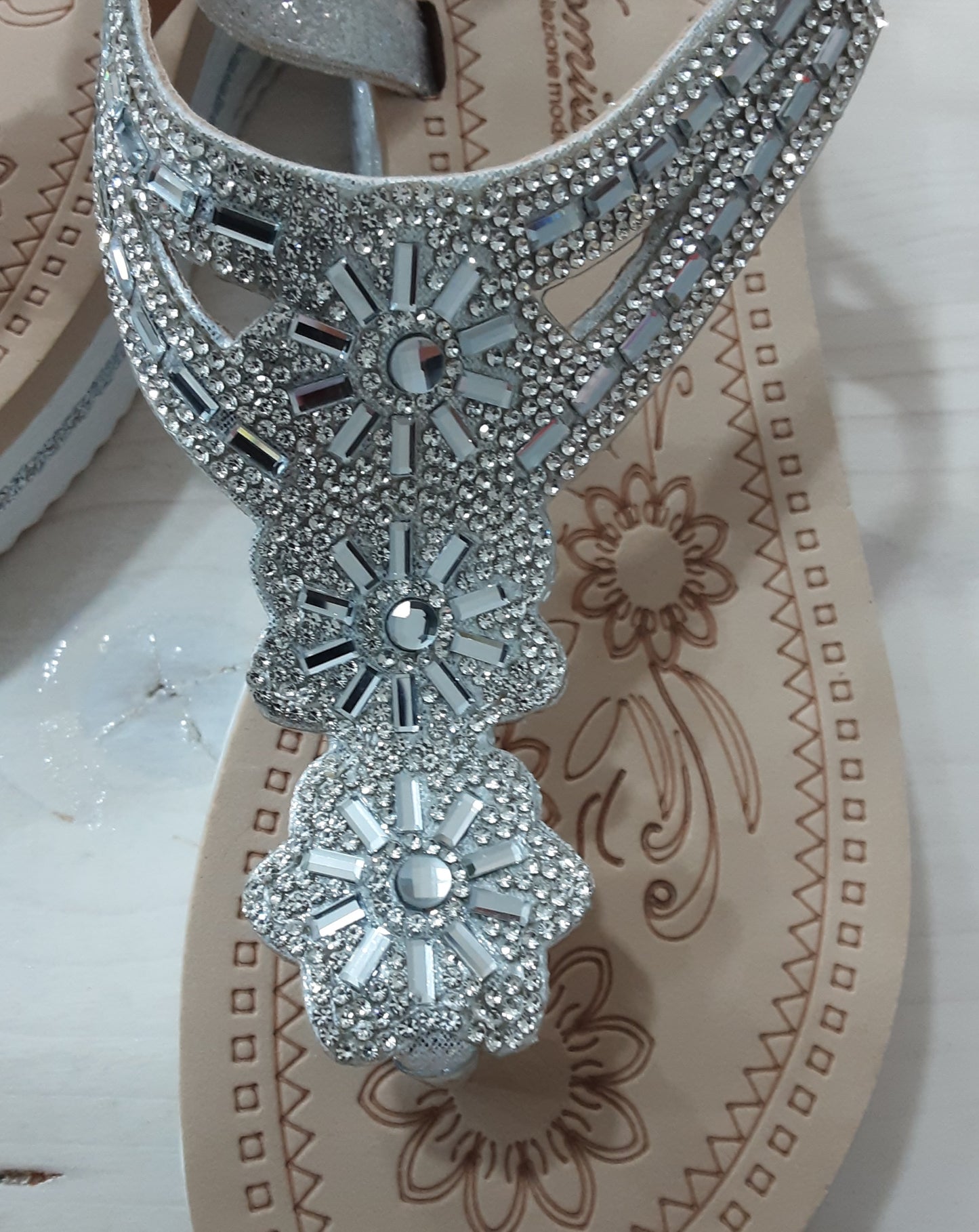 Sandali Zeppa Donna Argento con Fascia tra le Dita/Leggeri, Eleganti e Comodi