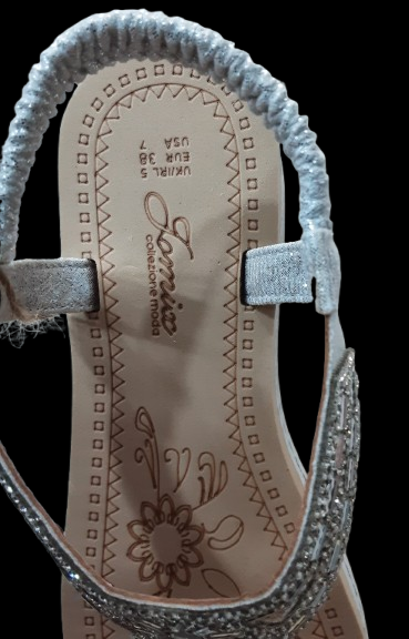 Sandali Zeppa Donna Argento con Fascia tra le Dita/Leggeri, Eleganti e Comodi