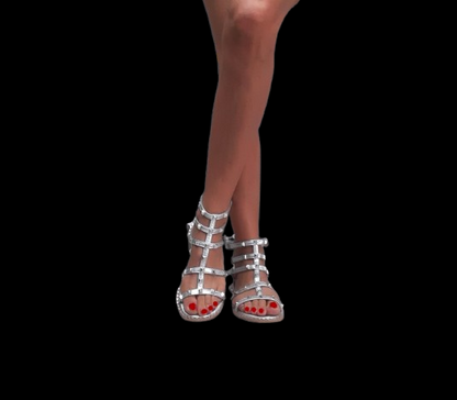 Sandali Bassi Donna Argentati con Cinturino | Eleganti e Comodi