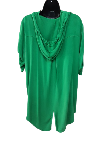 Tunica Verde Asimmetrica da Donna con Scritta Argento/Made in ITALY