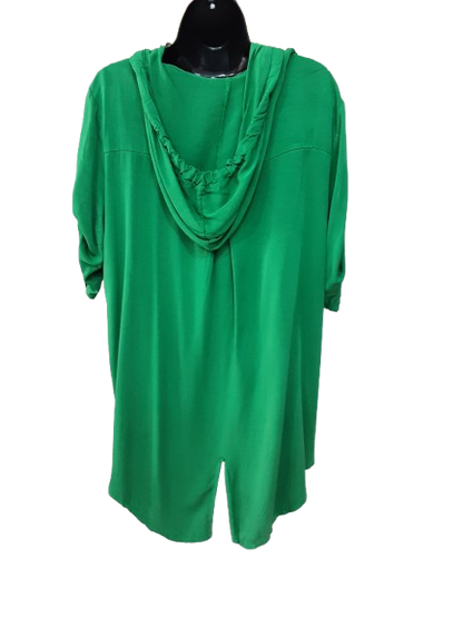 Tunica Verde Asimmetrica da Donna con Scritta Argento/Made in ITALY