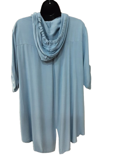 Tunica Azzurra Asimmetrica da Donna con Scritta Argento/Made in ITALY