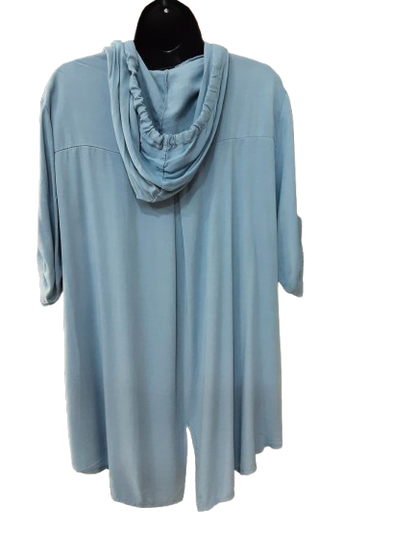 Tunica Azzurra Asimmetrica da Donna con Scritta Argento/Made in ITALY