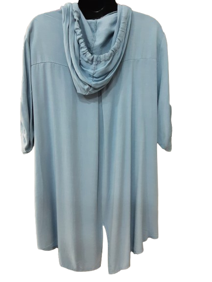 Tunica Azzurra Asimmetrica da Donna con Scritta Argento/Made in ITALY