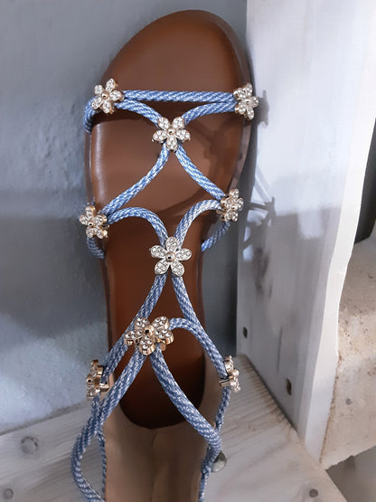 Sandali Bassi da Donna con Stelle Dorate – Eleganti e Comodi