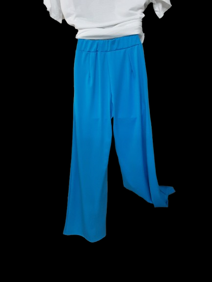 Pantaloni Donna Blu Eleganti Moderni con Tasche/ Made in ITALY
