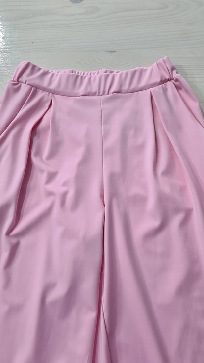 Pantaloni Rosa Donna Eleganti Moderni con Tasche Frontali/ Made in ITALY
