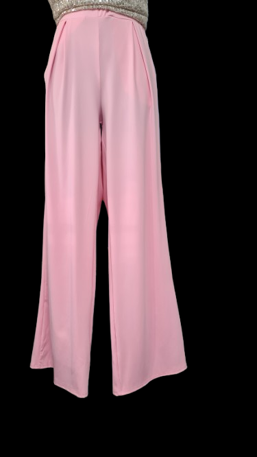 Pantaloni Rosa Donna Eleganti Moderni con Tasche Frontali/ Made in ITALY