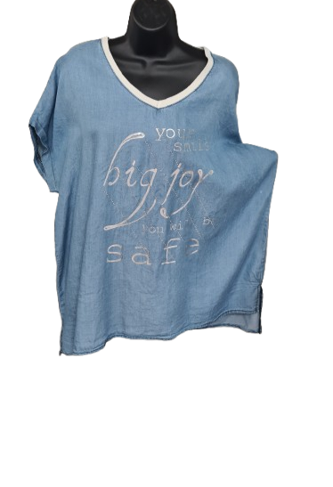 Blusa da Donna in Jeans Stile Casual e Moderno/Made in ITALY