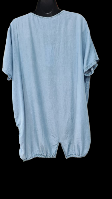 Tunica Jeans Donna Elegante Asimmetrica Con Ornamento /Made in ITALY