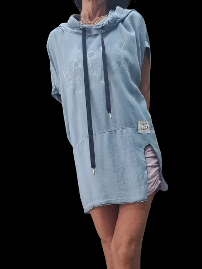 Tunica Jeans Donna Con Spacco Elegante Laterale/Made in ITALY