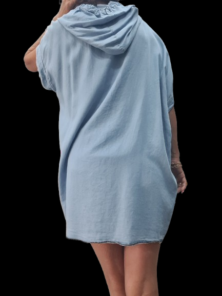Tunica Jeans Donna Con Spacco Elegante Laterale/Made in ITALY