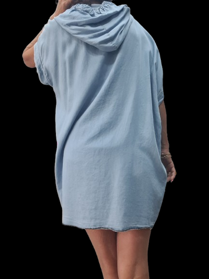 Tunica Jeans Donna Con Spacco Elegante Laterale/Made in ITALY