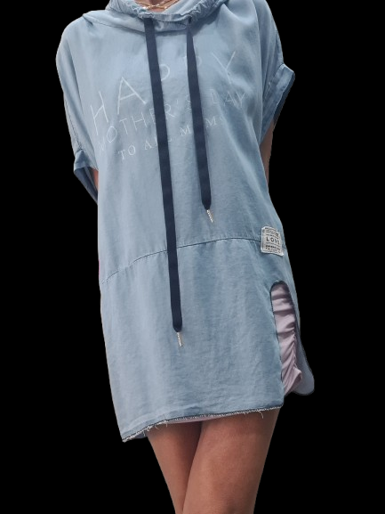 Tunica Jeans Donna Con Spacco Elegante Laterale/Made in ITALY