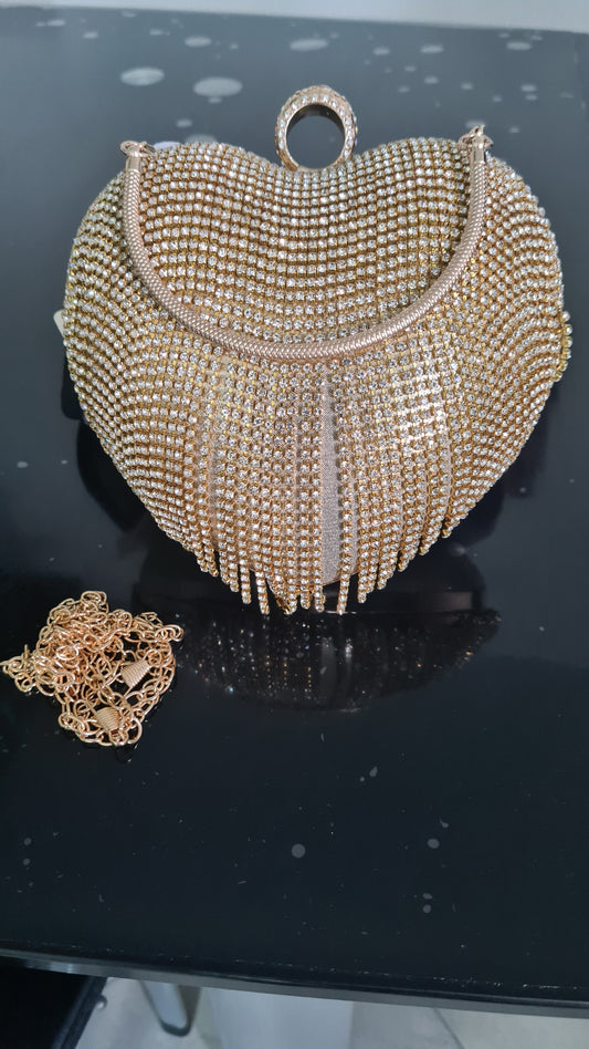 Borsa da Donna a Forma di Cuore dal Design Unico Color Oro