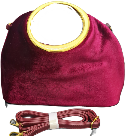 Borsa Donna Vellutata Con Manico Ad Anello – Design Unico